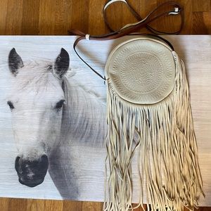 SOLD Patricia Nash Italian Leather Round Fringe Purse